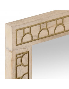 Specchio da Bagno 50x70x2,5 cm Legno Massello di Mango e Vetro