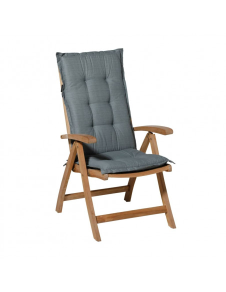 Madison Cuscino Sedia con Schienale Alto Basic 123x50 cm Grigio