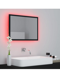 Specchio da Bagno a LED Nero 60x8,5x37 cm in Acrilico