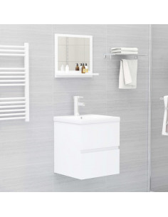 Specchio da Bagno Bianco 40x10,5x37 cm in Legno Multistrato