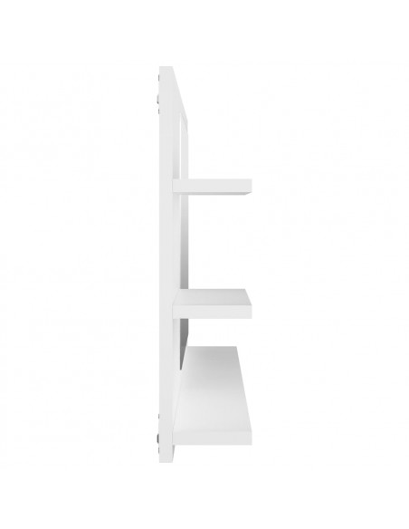 Specchio da Bagno Bianco 90x10,5x45 cm in Legno Multistrato