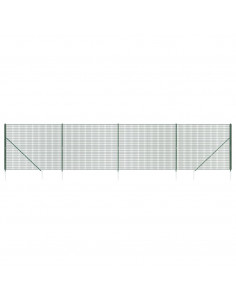 Recinzione Metallica con Picchetti Ancoraggio Verde 1,6x10 m 2