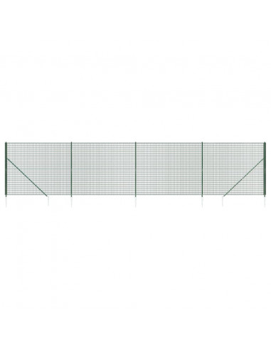 Recinzione Metallica con Picchetti Ancoraggio Verde 1,6x10 m
