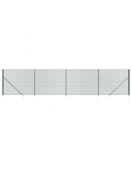 Recinzione Metallica con Picchetti Ancoraggio Verde 1,6x10 m