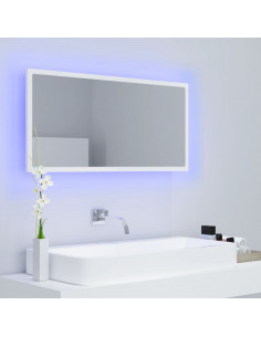 Specchio da Bagno con LED Bianco 90x8,5x37 cm in Acrilico