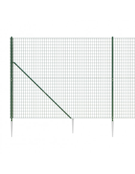 Recinzione Metallica con Picchetti Ancoraggio Verde 1,8x10 m