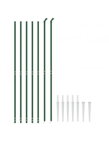 Recinzione Metallica con Picchetti Ancoraggio Verde 2x10 m