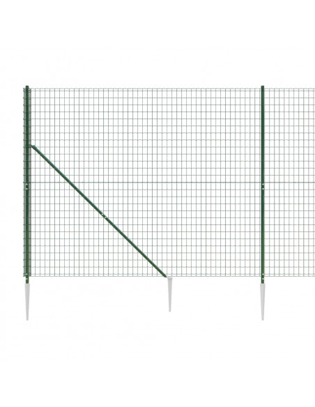 Recinzione Metallica con Picchetti Ancoraggio Verde 2x10 m