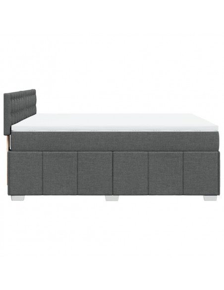 Giroletto a Molle con Materasso Grigio Scuro 160x200 cm Tessuto