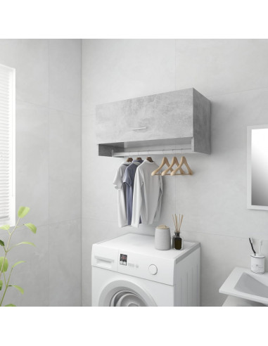 Armadio Grigio Cemento 70x32,5x35 cm in Legno Multistrato