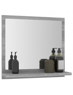 Specchio da Bagno Grigio Sonoma 40x10,5x37 cm Legno Multistrato