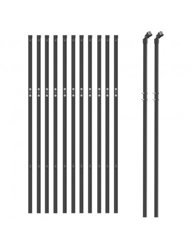 Recinzione Metallica Antracite 1x25 m in Acciaio Zincato