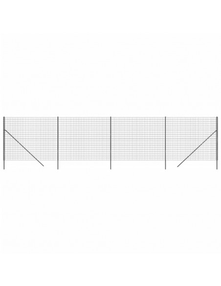 Recinzione Metallica Antracite 2x10 m in Acciaio Zincato