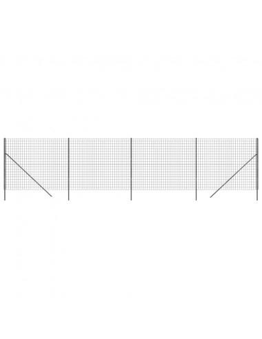 Recinzione Metallica Antracite 1,6x10 m in Acciaio Zincato