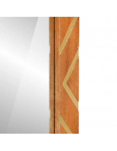 Specchio da Bagno Marrone 50x70x3 cm in Legno di Mango e Vetro