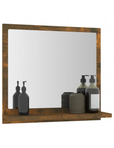 Specchio da Bagno Rovere Fumo 40x10,5x37cm in Legno Multistrato