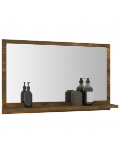 Specchio da Bagno Rovere Fumo 60x10,5x37cm in Legno Multistrato