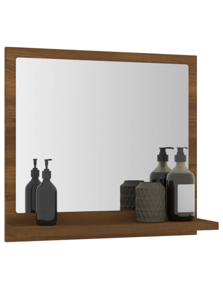 Specchio da Bagno Rovere Marrone 40x10,5x37cm Legno Multistrato
