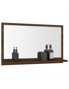 Specchio da Bagno Rovere Marrone 60x10,5x37cm Legno Multistrato