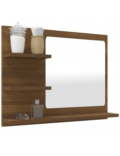 Specchio da Bagno Rovere Marrone 60x10,5x45cm Legno Multistrato