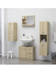 Specchio da Bagno Rovere Sonoma 60x10,5x45 cm Legno Multistrato