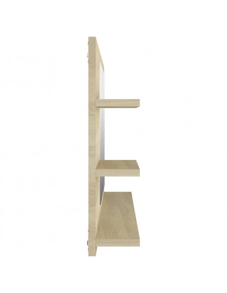 Specchio da Bagno Rovere Sonoma 90x10,5x45 cm Legno Multistrato
