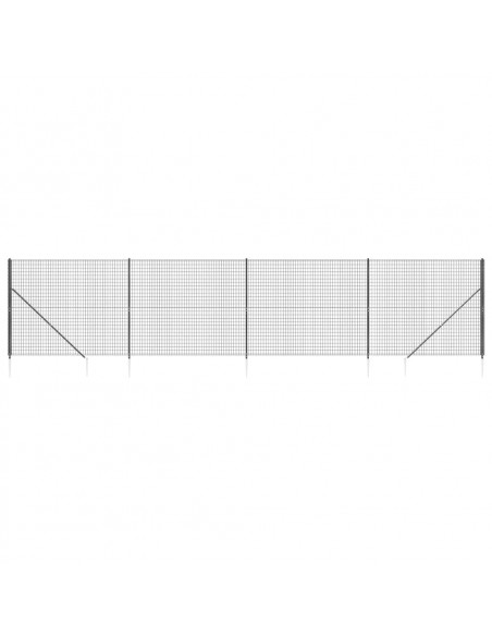 Recinzione Metallica con Picchetti Ancoraggio Antracite 1,4x10m