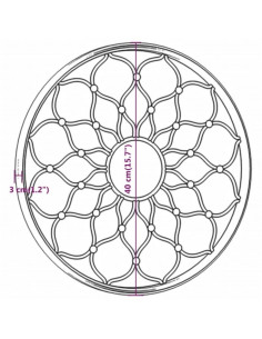 Specchio da Giardino Nero 40x3 cm in Ferro Rotondo da Esterno