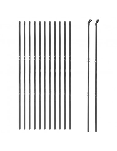 Recinzione Metallica Antracite 2x25 m in Acciaio Zincato