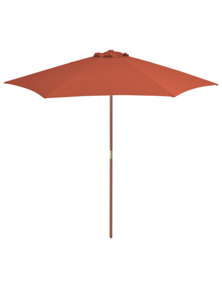 Ombrellone da Esterni con Palo in Legno 270 cm Terracotta