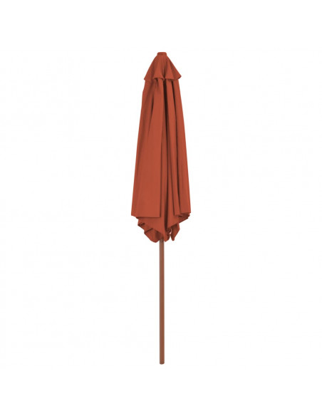 Ombrellone da Esterni con Palo in Legno 270 cm Terracotta