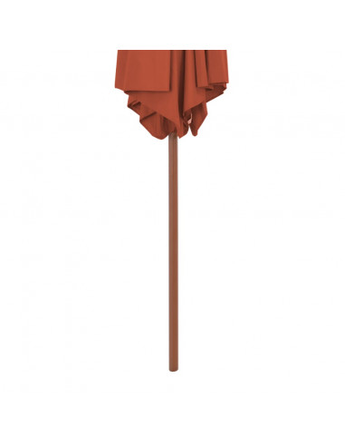 Ombrellone da Esterni con Palo in Legno 270 cm Terracotta