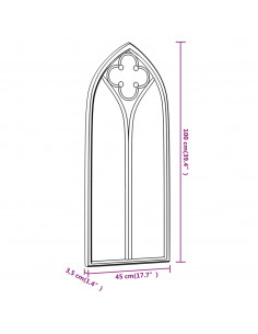 Specchio da Giardino Sabbia 100x45 cm in Ferro per Uso Esterno