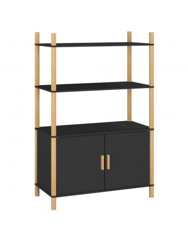 Credenza Nera 80x40x121 cm in Legno Multistrato