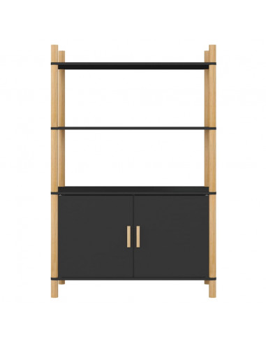 Credenza Nera 80x40x121 cm in Legno Multistrato