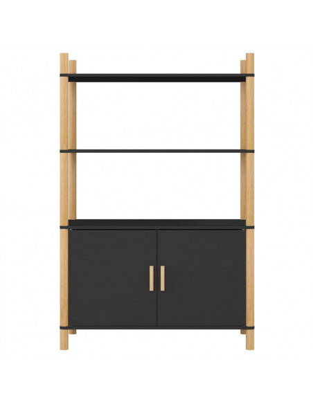 Credenza Nera 80x40x121 cm in Legno Multistrato