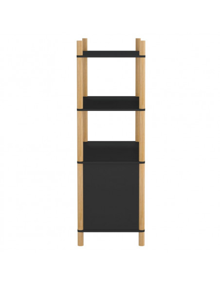 Credenza Nera 80x40x121 cm in Legno Multistrato