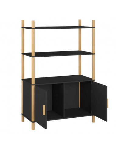 Credenza Nera 80x40x121 cm in Legno Multistrato