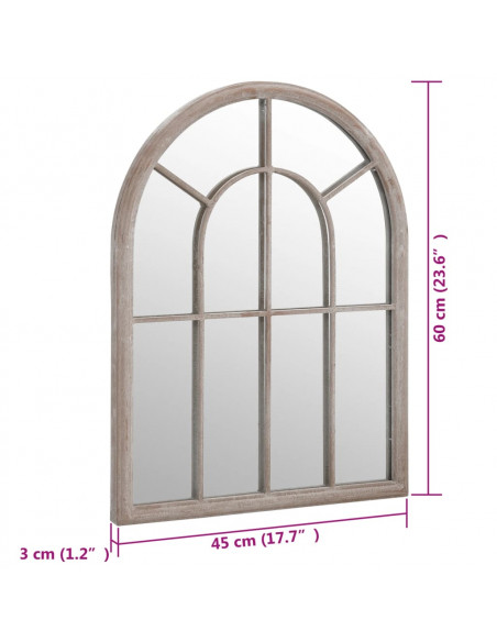 Specchio da Giardino Sabbia 60x45 cm in Ferro per Uso Esterno