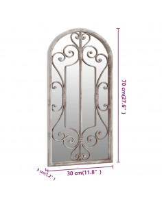 Specchio da Giardino Sabbia 70x30 cm in Ferro per Uso Esterno