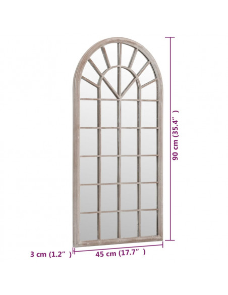 Specchio da Giardino Sabbia 90x45 cm in Ferro per Uso Esterno