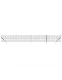 Recinzione Metallica con Picchetti Ancoraggio Antracite 1,1x10m 2