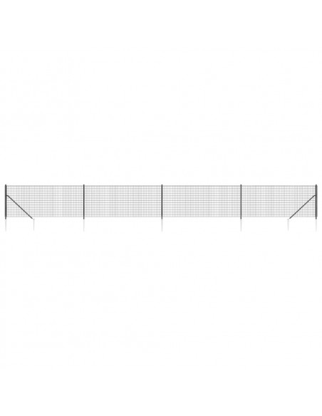 Recinzione Metallica con Picchetti Ancoraggio Antracite 1,1x10m