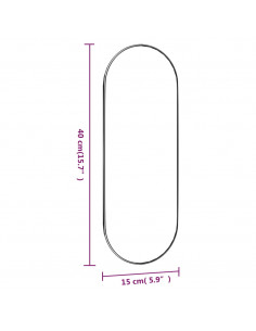 Specchio da Parete 15x40 cm Vetro Ovale