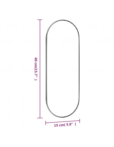 Specchio da Parete 15x40 cm Vetro Ovale