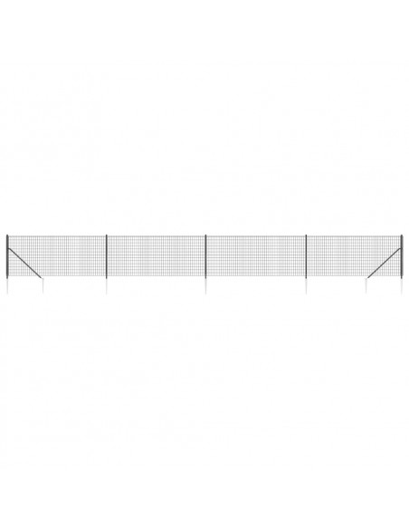 Recinzione Metallica con Picchetti Ancoraggio Antracite 1x10 m