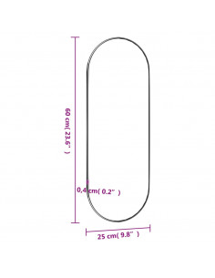Specchio da Parete 25x60 cm Vetro Ovale