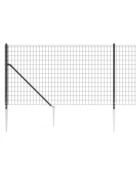 Recinzione Metallica con Picchetti Ancoraggio Antracite 1x10 m