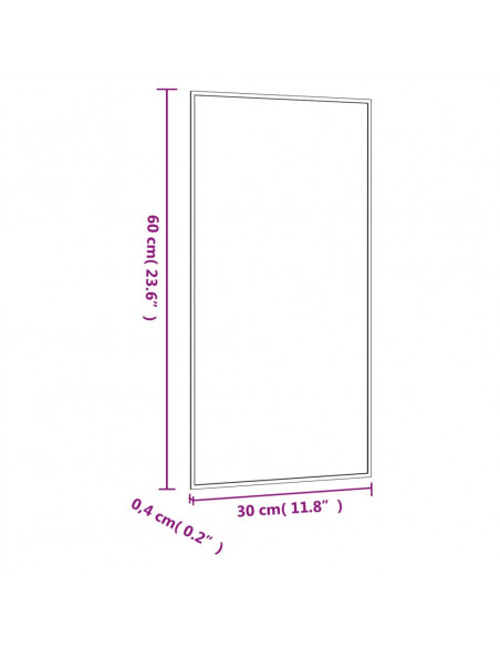 Specchio da Parete 30x60 cm Vetro Rettangolare