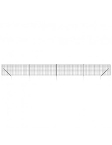 Recinzione Metallica con Picchetti Ancoraggio Antracite 0,8x10m